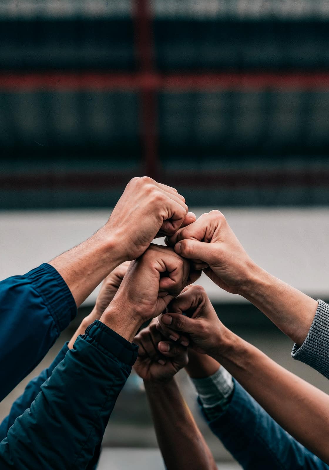 Hands stacked together representing integrity